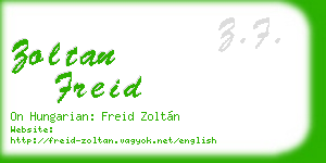 zoltan freid business card